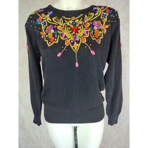 VTG Lindsey Blake Embellished Sweater Wm S